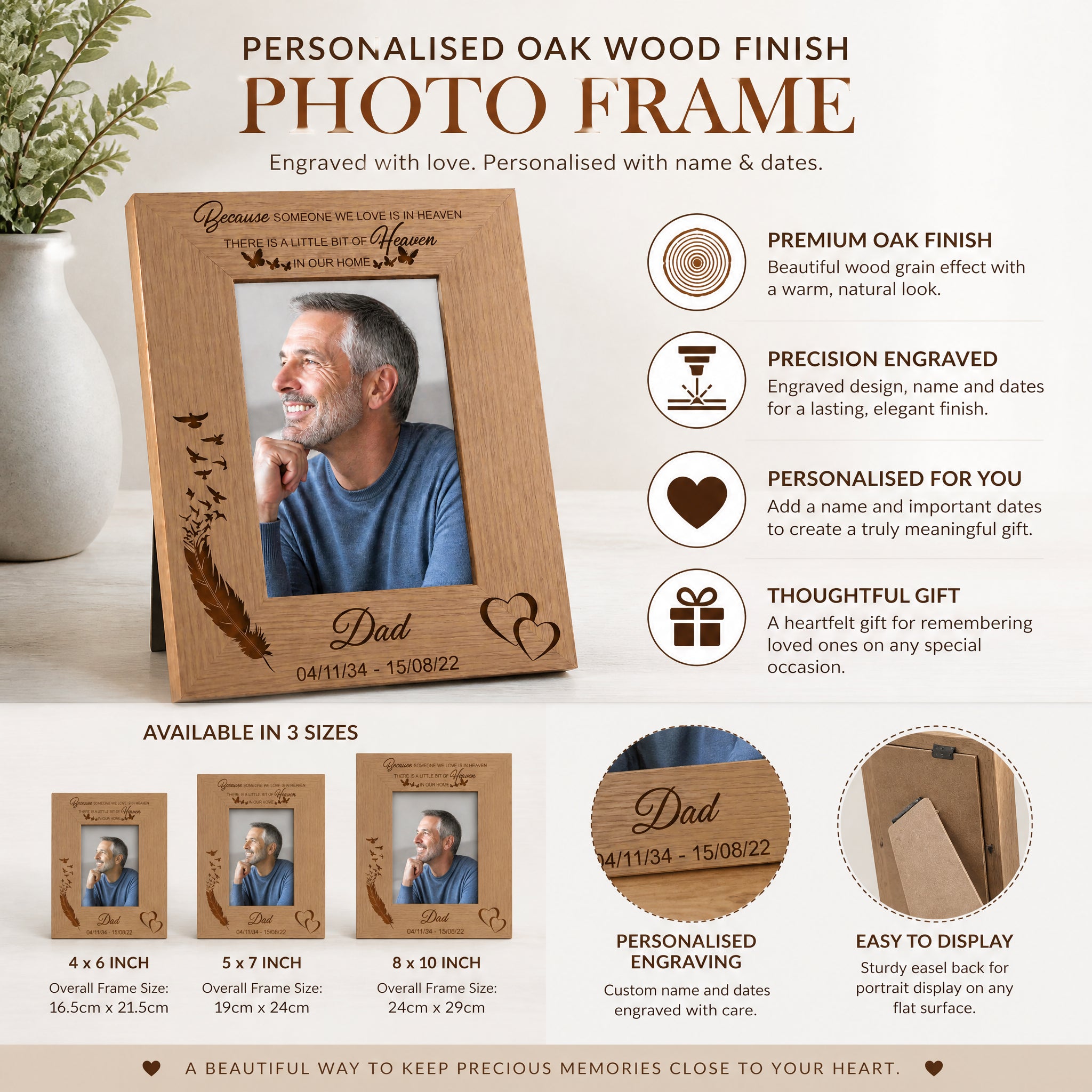 Personalised Because Someone We Love Is In Heaven Remembrance Photo Frame Remembrance Photo Frame ukgiftstoreonline