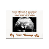 New Baby Pregnancy Scan White Wooden Photo Frame Nanny & Grandad Gift