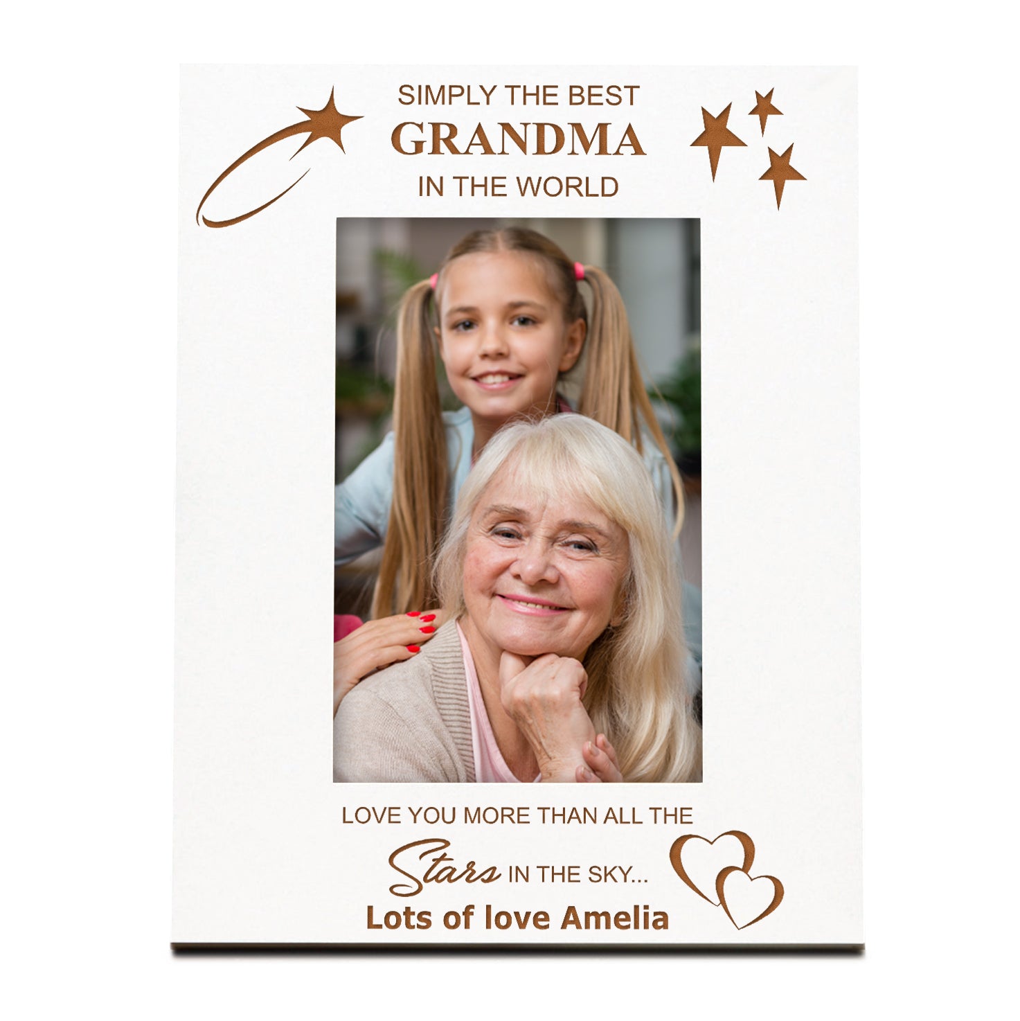 Simply The Best Grandma Personalised White Photo Frame Gift Photo Frame ukgiftstoreonline