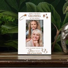 Simply The Best Grandma Personalised White Photo Frame Gift Photo Frame ukgiftstoreonline