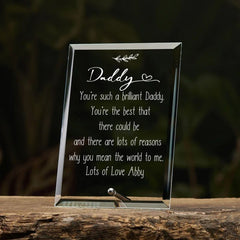Personalised Daddy Keepsake Gift Glass Plaque With Sentiment Personalised Plaque Gift ukgiftstoreonline