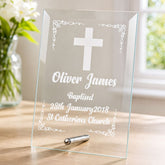 Personalised Baptism Gift Keepsake Glass Plaque Engraved Personalised Crystal Glass ukgiftstoreonline