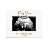 Personalised White Wooden First Baby Scan Photo Frame