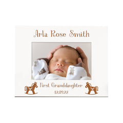 Personalised First Granddaughter White Wooden Photo Frame Gift