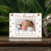 Personalised Welcome To The World Baby White Wooden Photo Frame