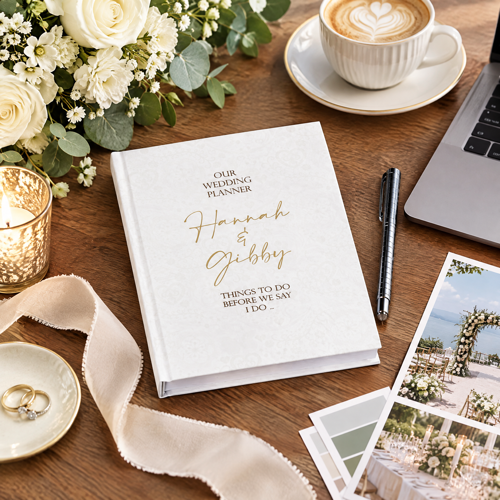 Personalised Wedding Planner Organiser Book Engagement Delicate Artwork Wedding Planner ukgiftstoreonline