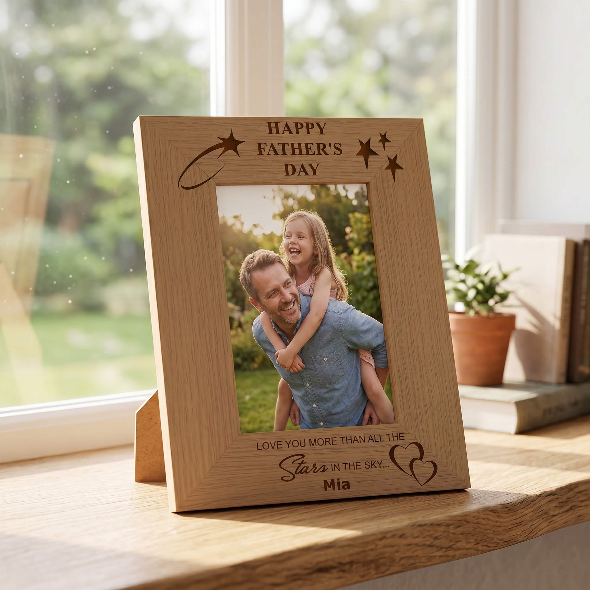 Personalised Fathers Day Love You Wooden Photo Frame Gift Father Photo Frame ukgiftstoreonline