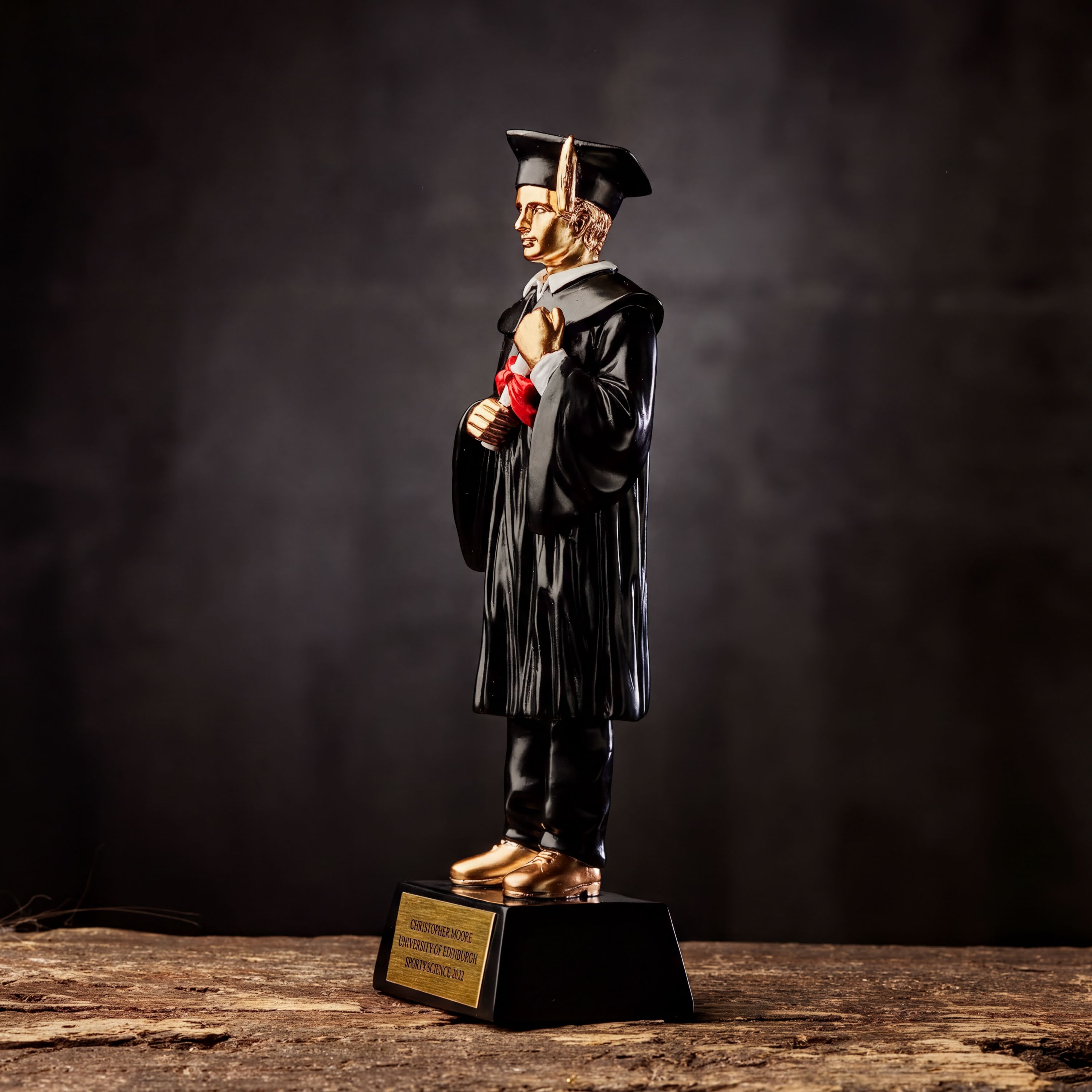 Personalised Male Resin Black & Gold Graduation Figurine Gift figurine uk giftstore online