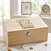 Personalised Keepsake Box – Large Wooden 18th Birthday Gift With Custom Name Keepsake Memory Box Raised Words