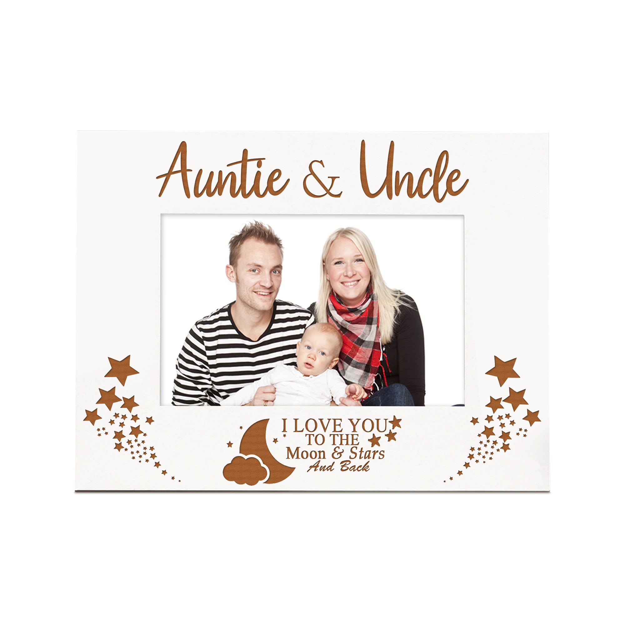 Auntie & Uncle Love You To The Moon White Wooden Photo Frame Gift Photo Frame ukgiftstoreonline