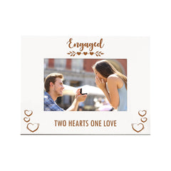 Sentiment White Wooden Photo Frame Engagement Gift Idea