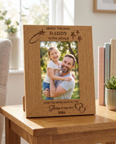 Personalised Daddy Photo Frame – Wooden Engraved Best Dad Gift Idea Photo Frame ukgiftstoreonline