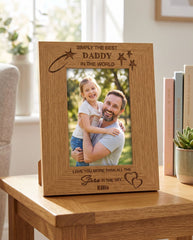 Personalised Daddy Photo Frame – Wooden Engraved Best Dad Gift Idea Photo Frame ukgiftstoreonline