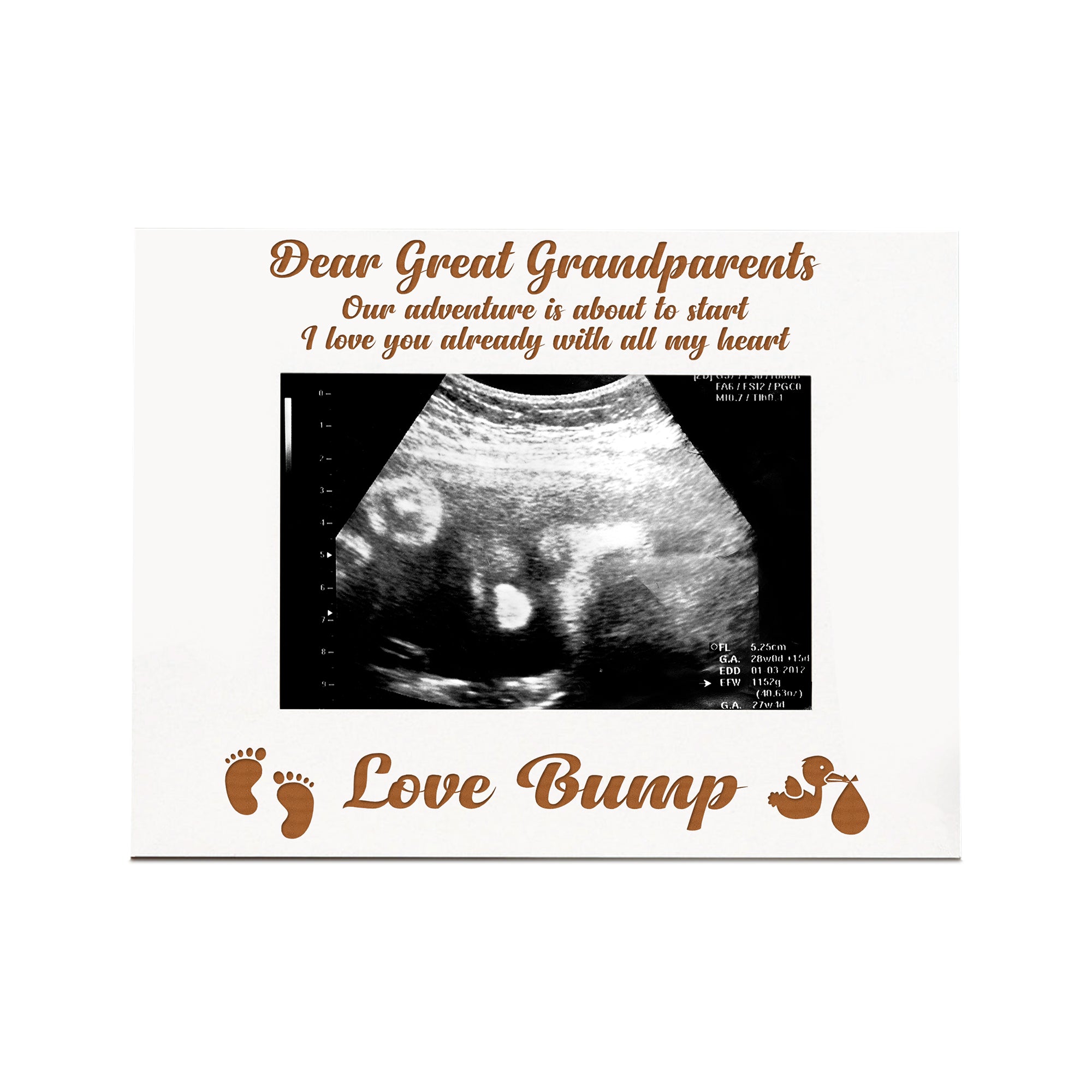 New Baby Pregnancy Scan White Wooden Photo Frame Great Grandparents Gift Photo Frame ukgiftstoreonline