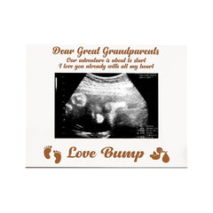 New Baby Pregnancy Scan White Wooden Photo Frame Great Grandparents Gift