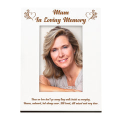 White Engraved Mum In Loving Memory Photo Frame Gift