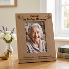 ukgiftstoreonline Nanny In Loving Memory Remembrance Portrait Wooden Photo Frame Gift Loving Memory Remembrance ukgiftstoreonline