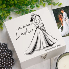 ukgiftstoreonline Personalised Wedding Gift Keepsake Memory Box Wedding Couple