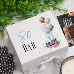 Personalised 80th Birthday Gifts For Him Keepsake Memory Box