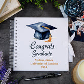 Personalised Graduation Scrapbook Photo Album With Watercolour Hat
