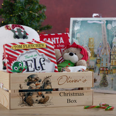 Personalised Christmas Crates With Snowman Christmas Box Keepsakes