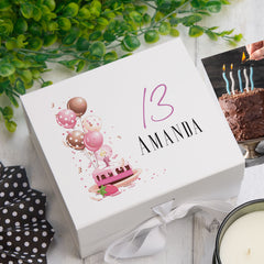 Personalised 13th Birthday Gifts For Her Keepsake Memory Box