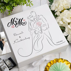 ukgiftstoreonline Personalised Mr and Mrs Wedding Keepsake Memory Gift Box