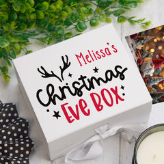 ukgiftstoreonline Personalised Christmas Eve Box With Reindeer Horn Design