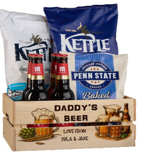 Personalised Beer Bar Treat Hamper Wooden Crate Gift For Him storage crate ukgiftstoreonline