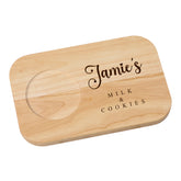 Personalised Wooden Milk and Cookies Serving Board With Name and Sentiment ukgiftstoreonline