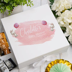 ukgiftstoreonline Personalised Baby Shower Rabbit Design Keepsake Memory Box