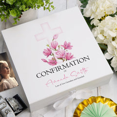 ukgiftstoreonline Personalised Confirmation Pink Cross Keepsake Memory Box Gift