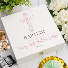 ukgiftstoreonline Personalised Baptism Ornate Cross Keepsake Memory Box Keepsake Memory Box ukgiftstoreonline
