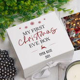 ukgiftstoreonline Personalised My First Christmas Eve Box With Reindeer & Snowflakes Design