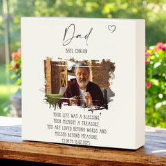 Personalised Dad Memorial Sympathy Plaque Indoor or Outdoor With Photo