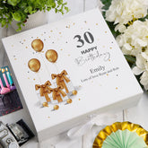 Personalised 30th Birthday Keepsake Memory Box Gold Presents