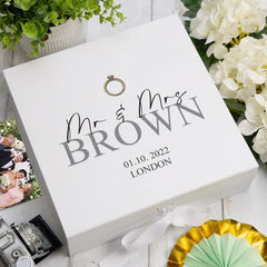 Personalised Wedding Ring Design Keepsake Memory Box
