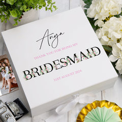 ukgiftstoreonline Personalised Thank You For Being My Bridesmaid Keepsake Memory Box Gift