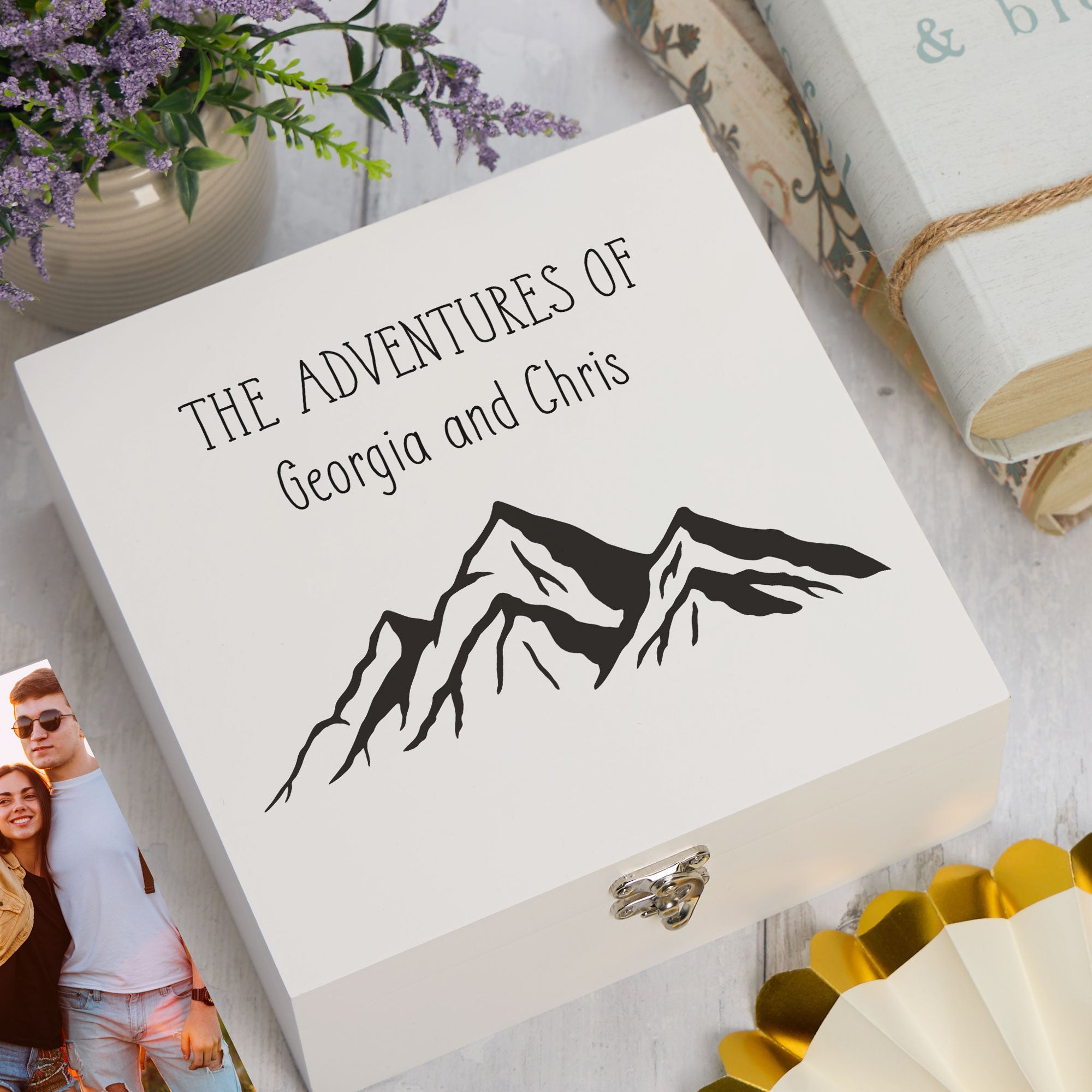 ukgiftstoreonline Personalised Adventures of Travel Keepsake Memory Box Gift Keepsake Memory Box ukgiftstoreonline
