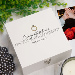 ukgiftstoreonline Personalised Congratulations on your Engagement Keepsake Memory Box