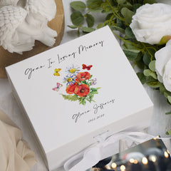 Personalised Gran Remembrance Keepsake Memory Box Butterflies and Flowers