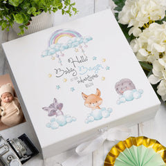 ukgiftstoreonline Personalised Hello Baby Let Our Adventures Begin Keepsake Memory Box Gift
