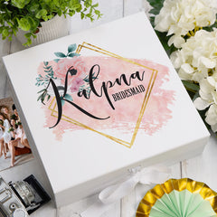 Personalised Wedding Gift Box - Bridal Party Gift - Personalised Gift Box - Maid of Honour - Personalized Bridesmaid Gift - Name and Role