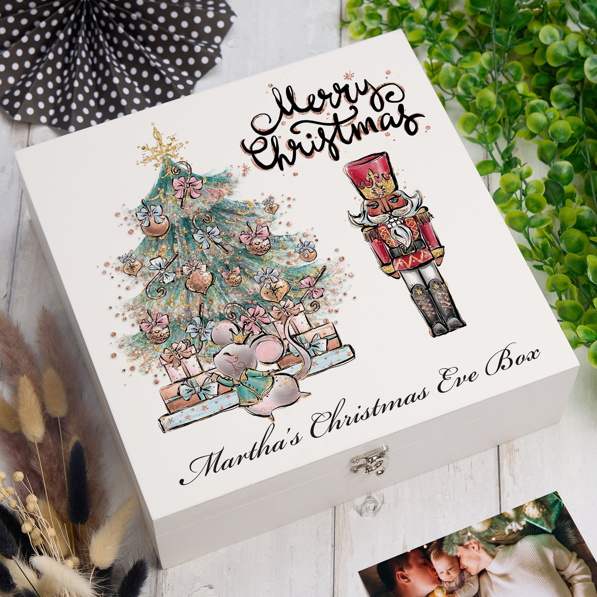 ukgiftstoreonline Personalised Boys Christmas Eve Box For Kids Keepsake Memory Box ukgiftstoreonline Wood Box Large