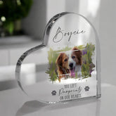 Pet Memorial Keepsake | Acrylic Block Remembrance Heart with Large Photo | Bereavement Sympathy Gift | 10x10x2cm