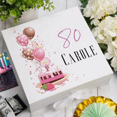 Personalised 80th Birthday Gifts For Her Keepsake Memory Box