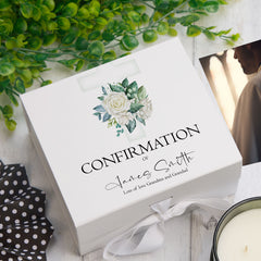 ukgiftstoreonline Personalised Confirmation Green Cross Keepsake Memory Box Gift