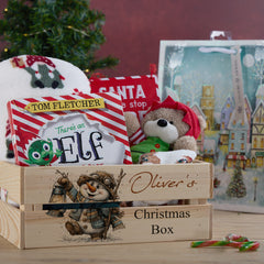 Personalised Christmas Crates With Snowman Christmas Box Keepsakes