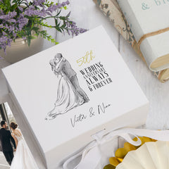 Personalised 50th Anniversary Keepsake Memory Box Married Couple Gift