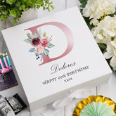 ukgiftstoreonline Personalised Pink Letter Monogram Keepsake Memory Box